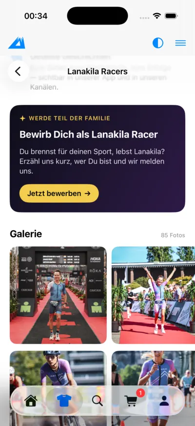 LANAKILA Shopping App — Bewerbung als Racer und Galerie der Community
