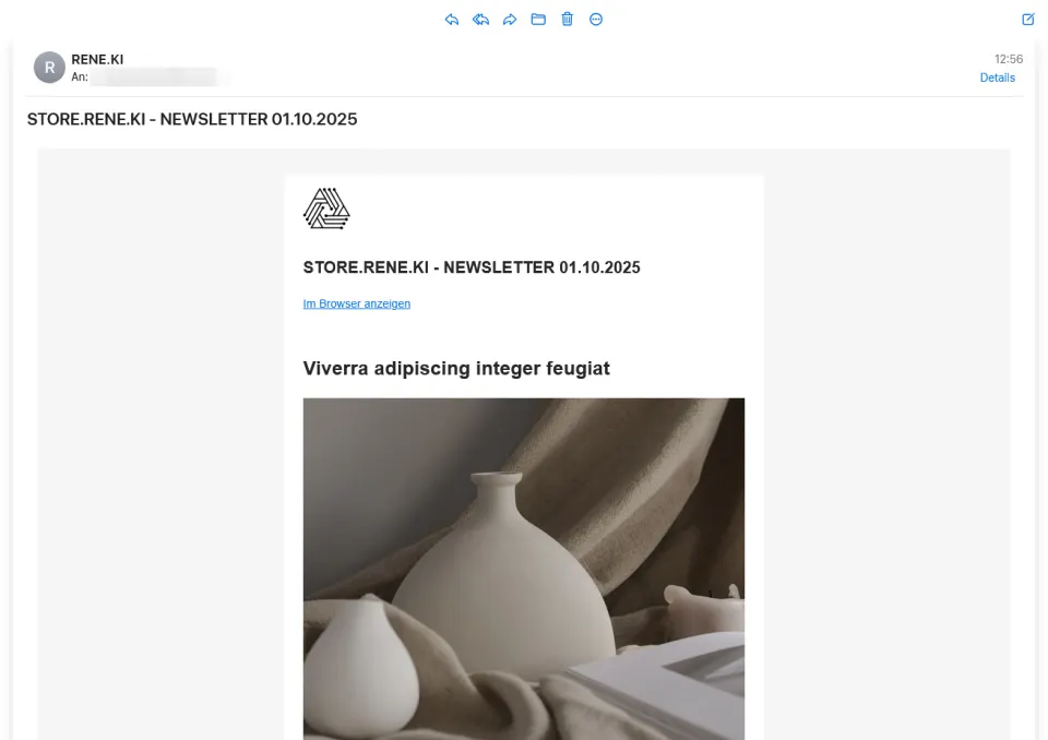 Newsletter automatisch aus Blog und Shop – mit n8n und Listmonk — Das Ergebnis: der Newsletter im Postfach